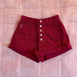 BONGO High-Waisted Burgundy Shorts